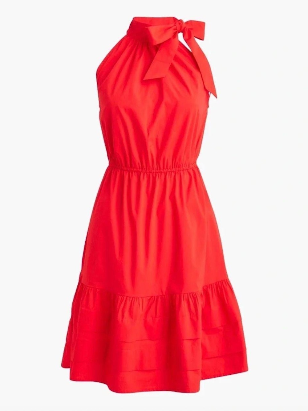 J. Crew Red halter Tie-Neck Dress